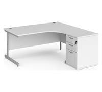 White Office Desk Bundle Deal 14, 160wx120/80dx73h (cm), Express Delivery
