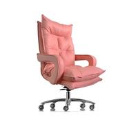 White Office Desk Chair, Ergonomic Executive Swivel Chair with Reclining Function, Adjustable Height, Leather Boss for Home & Office, Comfortable Lounge