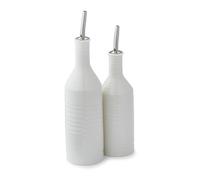 Portmeirion Home & Gifts CPW78894-XP Oil & Vinegar Drizzler Set, Porcelain, White, 7 x 7 x 26.5 cm