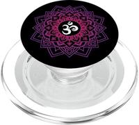White Om Meditation Pink Mandala Unisex Gift for Yogis PopSockets PopGrip for MagSafe