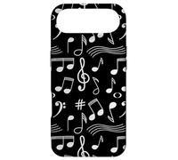 White on Black Background Music Notes Case for iPhone Air