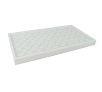 White One Inch Deep Stackable Plastic Textured Tray with a Choice of Bead Gem Stone Display Pots Inset (Tray with White 50 Gempot Insert)