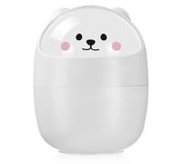 (White, One size) 1 Pc Mini Garbage Storage Bucket Trash Can with Shake Lid Small Waste Bin