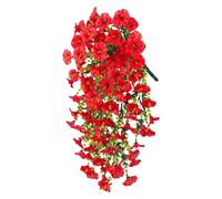 (White, One size) Decorative Realistic Silk Eucalyptuses Morning Glory Faux Plant Decoration Hanging Flower For Office Shop Living Room BR