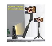 (White, One size) Handheld Gimbal Stabilizer Selfie Stick L09 Bluetooth Mobile Phone Holder Adjustable Fill Light Selfie Stand For IPhone/Xiaomi