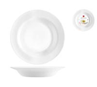 White Opal Glass Plate Large Pasta 28cm