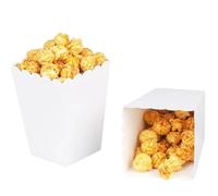 White Open - Top Popcorn Box Set of 36 Popcorn Favor Boxes Cardboard Candy Container Parties Popcorn Boxes Paper Popcorn Box for Party Birthday Theater Themed Parties Movie Nights (Height-4.6 In)