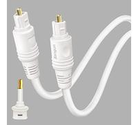 White Optical Cable for Soundbar to TV, 5m (15ft) Slim Digital Optical Audio Cable, Fiber Optic Toslink Cable Compatible with LG, Samsung, Sony, Panasonic