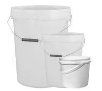 White or Black Plastic Buckets with LIDS and Handles 5 Litre, 10 Litre & 25 Litre, Strong Bucket Tamper Evident Lids Hard Wearing Bucket (2, 5 Litre - WHITE)