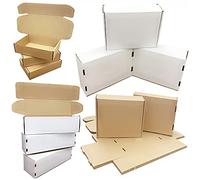 White or Brown Shipping Cardboard Boxes Postal Mailing Gift Packet/Parcel Mailer Boxes (15 x 11 x 5", White, 10)