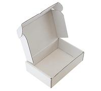 WHITE OR BROWN SHIPPING CARDBOARD BOXES POSTAL MAILING GIFT PACKET SMALL PARCEL (10" x 7" x 3", WHITE, 1)