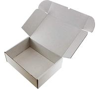 WHITE OR BROWN SHIPPING CARDBOARD BOXES POSTAL MAILING GIFT PACKET SMALL PARCEL (12" x 9" x 4", WHITE, 100)