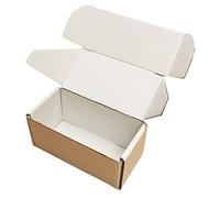 WHITE OR BROWN SHIPPING CARDBOARD BOXES POSTAL MAILING GIFT PACKET SMALL PARCEL (8" x 4" x 4", WHITE, 200)