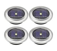 White or Colour Changing Stainless Steel Solar Powered Outdoor LED Deck Decking Lights Waterproof Weather Resistant - Pathway Garden Deck Lawn Patio or Driveway Lights (White, x 4)