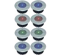 White or Colour Changing Stainless Steel Solar Powered Outdoor LED Deck Decking Lights Waterproof Weather Resistant - Pathway Garden Deck Lawn Patio or Driveway Lights (Multi, x 8)