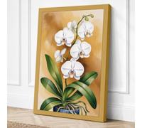 White Orchid in Bloom Canvas Wall Art Print 30x20 Inch (76 x 51 cm)