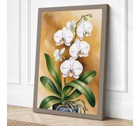 White Orchid in Bloom Canvas Wall Art Print 30x20 Inch (76 x 51 cm)