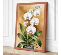 White Orchid in Bloom Canvas Wall Art Print 30x20 Inch (76 x 51 cm)