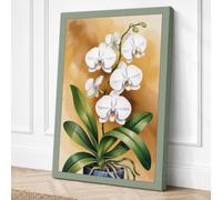 White Orchid in Bloom Canvas Wall Art Print 30x20 Inch (76 x 51 cm)