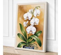 White Orchid in Bloom Canvas Wall Art Print 30x20 Inch (76 x 51 cm)