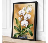 White Orchid in Bloom Canvas Wall Art Print 30x20 Inch (76 x 51 cm)