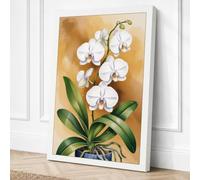 White Orchid in Bloom Canvas Wall Art Print 30x20 Inch | Ready to Hang, Gallery Wrapped, Fade-Resistant Inks, Securely Packaged, UK Made