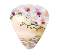 White Orchid In The Pond,12 Pcs Guitar Pick,3 Different Thickness Plectrums for Acoustic Guitar Bass Ukulele (0.46mm 0.96mm 0.71mm)