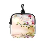 White Orchid in The Pond, Square Zipper Storage Bag, Neoprene Coin Purse, Small Wallets, Change Pouch, Change Purse