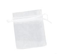 White Organza Bags 100pcs Drawstring Jewellery Pouches Wedding Favour Bags Party Candy Bag Fillers Craft Packaging Small Sheer Fabric Pouches for Bridal(7 * 9cm)