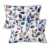 White Outdoor Cushions 30x50 cm Outdoor Waterproof Cushion Covers Simplicity Pattern Double Sided Printing Linen Pillowcases Set of 2 Sofa Throw Pillow Case for Garden Furniture Chair Decor h-1326