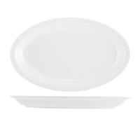 White Oval Porcelain Plate Rome 32 Cm