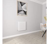 White Oval radiators Horizontal Single Designer Small Radiator 600x590mm Central Heating Radiators