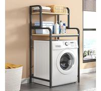 White Over-The-Toilet Rack Shelf - Space-Saving Bathroom for Washing Machine & Laundry Room Single Layer Storage Unit Compact & Stylish Design