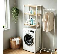 White Over Washing Machine Space Saving Storage Rack 3 Shelves Laundry Utility