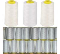 White Overlocking Sewing Machine Polyester Thread Four 5000 Yards Cones