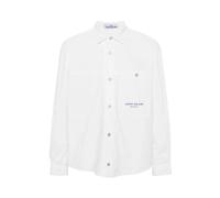 White Overshirt Marina Cotton Comfort Fit - male - Stone Island - Light Jackets - White - M - Jackets M