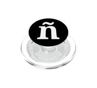 White: Oversized Spanish Serif Letter ñ (Enye N with Tilde) PopSockets PopGrip for MagSafe