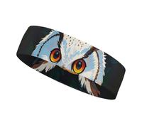 White Owl Headbands for Women & Men Sports Headband, Fits All Head Sizes, Ultra Absorbent & Non-Slip Sweatband for Running, Yoga, Gym