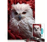 White Owl in Flowers 1000 Piece Jigsaws Creative Skill Toy Tight Lock No Loose Pieces Bonding Activity for Loved Ones (38x26cm)
