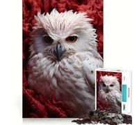 White Owl in Flowers Jigsaw 1000 Piece Mind Skill Play Stable Fit No Shifting Parts Enjoyable Pastime for Long Weekends (50x75cm)