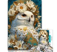 White Owl Jigsaw Puzzles for Teenagers 1000 Piece Puzzle,family Fun Games Is Ideal As A Gift for The Whole Family 50x75cm