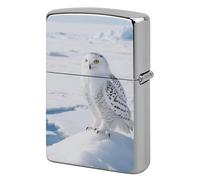 White Owl Lighter Case Metal Double-Sided Lighter Cover Pocket Lighters Sleeve Windproof Lighters Accessories for Men Women