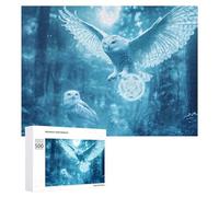 White Owl Wooden Puzzles for Adults Colorful Jigsaw Puzzle Home Decors Gift 500 PCS
