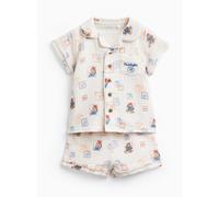 White Paddington Print Shortie Traditional Pyjamas Up to 3 mths