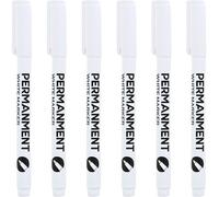 White Paint Marker 6Pcs White Paint Pen 1MM Quick-Drying Pen Waterproof Out Permanent Markers for Wood, Metal, Fabric, Plastic and Glass Marker, Marke