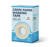 White Painters Masking tape 10 Rolls Wide Decorators Easy Tear Crepe Paper Low Tack Easy Removal No Residue Tape for Painting Work Renovations Color Separation DIY Projects Home Professional Use