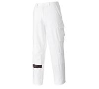 White Painters Trousers Decorators 100% Cotton Multi Pocket Knee Pockets S817 UK