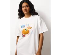 White Pancake Print Sleep Tee M