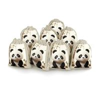 White Panda Bunches Pocket Cotton And Hemp with Drawstring 8 Pieces Reusable Gift Bags Jewelry Pouch for Wedding DIY Craft Party (4.9 X 6.7 Inch)