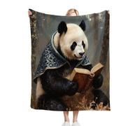 White Panda Pattern King Size Blanket 86x94 Inches, Soft Cozy Flannel Blanket for Adults & Teens, Vibrant Color Fluffy Microfiber Bed Blanket for Holiday & Birthday Gifts ab311